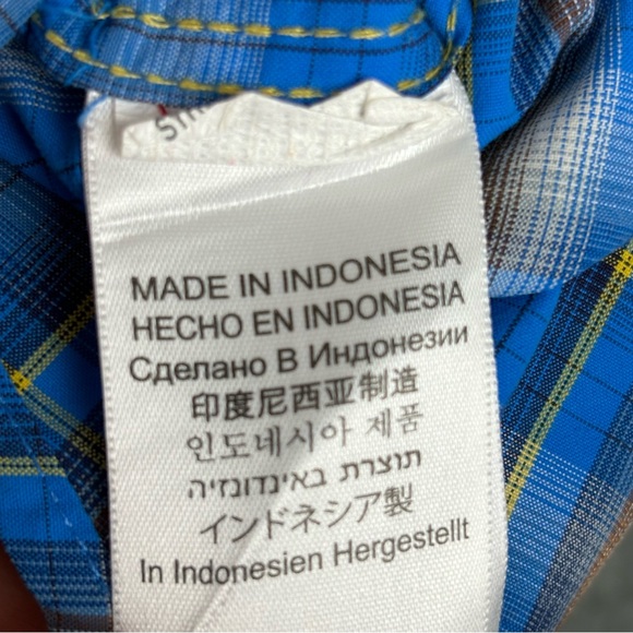 Marmot Shirt Mens XL Blue Plaid Nylon‎ Outdoor Hiking Camp Workwear Logo - Picture 10 of 16